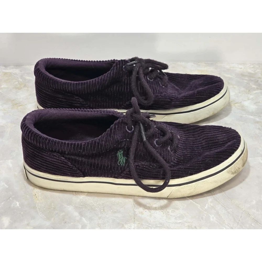 Ralph Lauren‎ Polo Kids Corduroy Sneakers Plum US 3 GUC Preppy 👟🟣